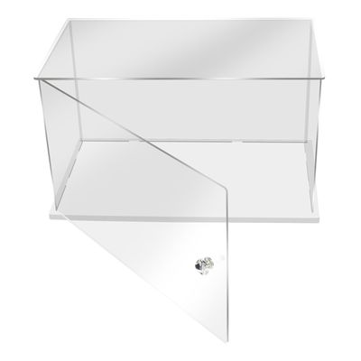 IDAFSA Clear Acrylic Display Case,Display Box Stand with White Base,with Door, Dustproof Protection Showcase for Collectibles Memorabilia Figurines ,12 Size Options(12x10x8inch; 30x25x20cm)
