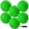 HSLCGF 6 Pcs Dodgeballs 8.5 Inch Playground Ball Kickball Green Inflatable Rubber Handball Bouncy Dodge Ball with 1 Hand Pump for Outdoors Games Gym Camps Picnic (Needle is at The Top of The Pump) view 1