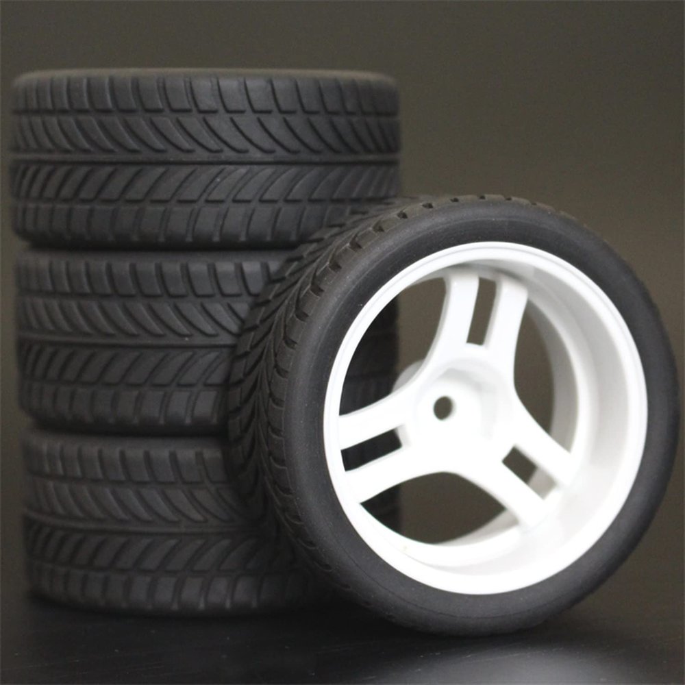 4Pcs 26mm Rubber RC Tires & Wheel Rims Hex 12 for 1:10th HSP HPI Sprint 2 Drift RS4 On Road 4WD Modification Accessories (Color : 2)