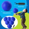 HSLCGF 6 Pcs Dodgeballs 8.5 Inch Playground Ball Blue Kickball Inflatable Rubber Handball Bouncy Dodge Ball with 1 Hand Pump for Outdoors Ball Games Gym Camps Picnic (Needle is at The Top of the Pump) view 2