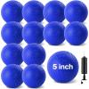 HSLCGF 12 Pcs Dodgeballs 5 Inch Kickball Playground Ball Blue Inflatable Rubber Handball Bouncy Dodge Ball with 1 Hand Pump for Outdoors Ball Games Gym Camps Picnic (Needle is at The Top of The Pump) view 1