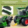 GoolRC Remote Control Tractor Farm Harvester, 1:24 Scale RC Harvester with 2 Harvesting Heads, RC Tractor Truck with Spray/Light/Sound Effects, 2.4GHz Electric Truck with 2 Batteries for Teens view 4