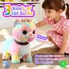 Colorful Leash Walking Cat Set Singing That Purrs and Meows Animated Plush Robot Kitten Moving Plush Realistic Stuffed Animal Remote Control Cute Kawai Robotic Kitty Toy for Girl view 4