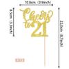12 Pack Happy 21st Birthday Centerpiece Sticks Assembled Glitter Cheers to 21 Years Birthday Table Centerpiece Sticks for 21 Fabulous Theme Party Supplies Gold view 2