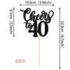 12 Pack Cheers to 40 Centerpiece Sticks Assembled Glitter Number 40 Forty 40th Birthday Table Centerpiece Sticks for Cheers to 40 Years Old 40th Birthday Theme Party Supplies Black view 2