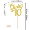 12 Pack Happy 10th Birthday Centerpiece Sticks Assembled Glitter Cheers to 10 Years Birthday Table Centerpiece Sticks for 10 Fabulous Theme Party Supplies Gold view 2