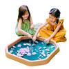Learning Through PLAYtrays Brown TUFF Tray, Small 27.5" Signature Sand Brown Sensory Play Tray, Textured Surface, Canvas for Creativity, Montessori Activity Tray view 1
