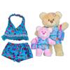 Blue Floral Tankini with Matching Bag 1418 Inch Plush Bear Clothes Outfit for Stuffed Animal Doll Accessories Swimwear Dress Up view 3