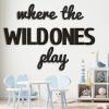 Beeveer Where the Wild Ones Play Nursery Sign Wooden Playroom Wall Decor Playroom Decoration Word Play Room Sign for Wall Plaques(40 Inch,Black) view 1