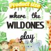 Beeveer Where the Wild Ones Play Nursery Sign Wooden Playroom Wall Decor Playroom Decoration Word Play Room Sign for Wall Plaques(40 Inch,Black) view 2