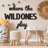 Beeveer Where the Wild Ones Play Nursery Sign Wooden Playroom Wall Decor Playroom Decoration Word Play Room Sign for Wall Plaques(40 Inch,Black) view 4