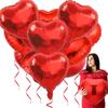 10 Pcs 18 Inch Red Heart Foil Balloons Love Heart Shaped Balloons Red Valentines Heart Foil Balloons for Valentines Day Engagement Anniversary Wedding Birthday Party Valentine's Day Romantic Decor view 1