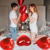 10 Pcs 18 Inch Red Heart Foil Balloons Love Heart Shaped Balloons Red Valentines Heart Foil Balloons for Valentines Day Engagement Anniversary Wedding Birthday Party Valentine's Day Romantic Decor view 4