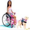 Barbie Brunette Fashion Doll & Service Dog, Wheelchair, Ramp & Accessories view 1