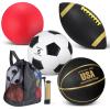 Lenwen 5 Pcs Sports Balls Set School Recess Equipment, Black Gold view 1
