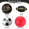Lenwen 5 Pcs Sports Balls Set School Recess Equipment, Black Gold view 2