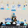 Outer Space Baby Shower Decorations for Boy - 8pcs Honeycomb Centerpieces, Planet Astronaut Space Table Toppers for Houston We Have a Boy Baby Shower Party Supplies view 4