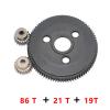 86T 48P Steel Spur Gear with 19T 21T Pinions Gear Set Compatible with 1/10 Traxxas Slash 2WD Replace 4686 Spur Gear and Pinion Set Upgrade Parts view 2