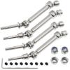2Pairs Treehobby Steel CVD Front & Rear Drive Shaft Compatible with 1/10 Traxxas Slash 4x4 Platinum/Ultimate/VXL/Rustler 4X4 VXL/Stampede 4X4 VXL/Hoss 4X4 VXL 4WD RC Car Upgrades Patrs view 1