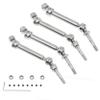 2Pairs Treehobby Steel CVD Front & Rear Drive Shaft Compatible with 1/10 Traxxas Slash 4x4 Platinum/Ultimate/VXL/Rustler 4X4 VXL/Stampede 4X4 VXL/Hoss 4X4 VXL 4WD RC Car Upgrades Patrs view 2