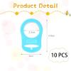 10 Pcs Baby Dummy Pacifier Holder, Soft Silicone Baby Pacifier Clips Holders, Silicone Adapter Rings Holder, Baby Nipple Rings, Pacifier Rings Infant for Baby Pacifiers (Blue) view 2