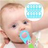 10 Pcs Baby Dummy Pacifier Holder, Soft Silicone Baby Pacifier Clips Holders, Silicone Adapter Rings Holder, Baby Nipple Rings, Pacifier Rings Infant for Baby Pacifiers (Blue) view 3