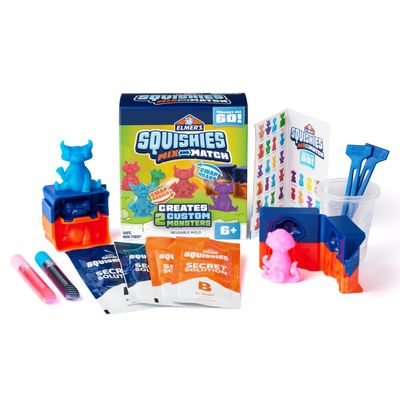 Elmers Squishies Mix and Match DIY Squishy Toys Kids Crafts Creates 2 Mix and Match Characters 12 Piece Kit