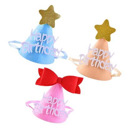ABOOFAN 3pcs Boy Girl Birthday Hats Party Headwear for Boys Girls Comfortable Cloth Material for Celebrations Features Bow Stars for Creating Unforgettable Memories