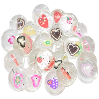 Kiddie Play 25 Bouncy Balls for Kids Party Favors Heart Bouncy Ball 27mm Superball Small Rubber Balls for Kids