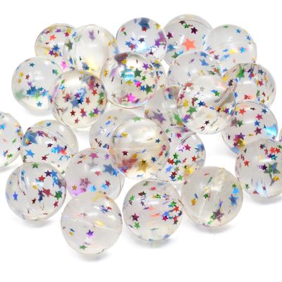 Kiddie Play 25 Bouncy Balls for Kids Party Favors | Stars Bouncy Ball 27mm | Superball Small Rubber Balls for Kids