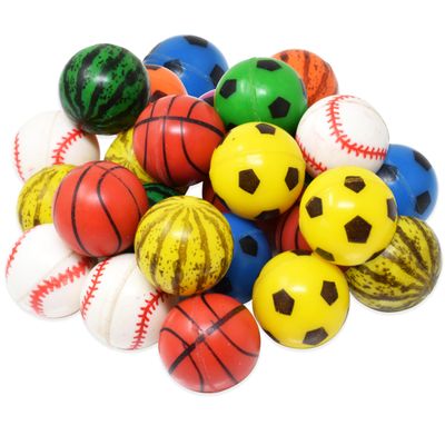Kiddie Play 25 Bouncy Balls for Kids Party Favors | Assorted Bouncy Ball 27mm | Superball Small Rubber Balls for Kids