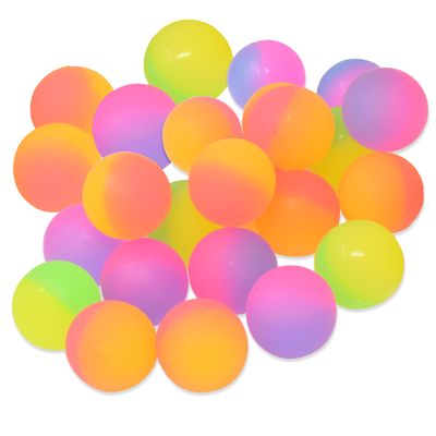 Kiddie Play 25 Bouncy Balls for Kids Party Favors | Frosted Colorful Bouncy Ball 27mm | Superball Small Rubber Balls for Kids