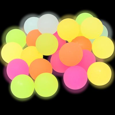Kiddie Play 25 Bouncy Balls for Kids Party Favors | Luminous Bouncy Ball 27mm | Superball Small Rubber Balls for Kids