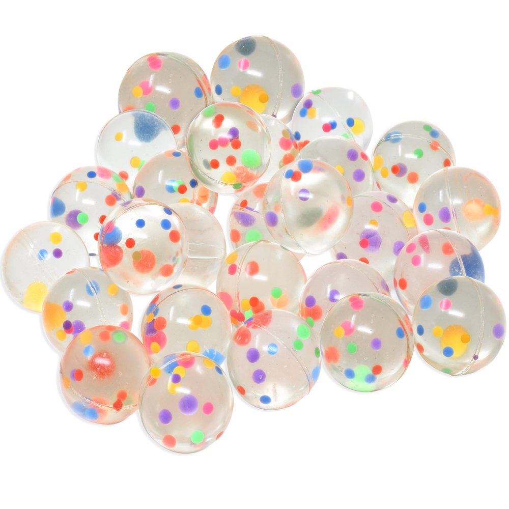 Kiddie Play 25 Bouncy Balls for Kids Party Favors | Colorful Jelly Bouncy Ball 27mm | Superball Small Rubber Balls for Kids