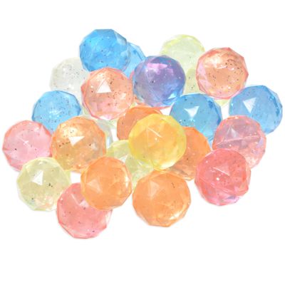 25 Bouncy Balls for Kids Party Favors | Diamond Bouncy Ball 27mm | Superball Small Rubber Balls for Kids