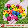 Kiddie Play 25 Bouncy Balls for Kids Party Favors | Colorful Soccer Bouncy Ball 27mm | Superball Small Rubber Balls for Kids view 2