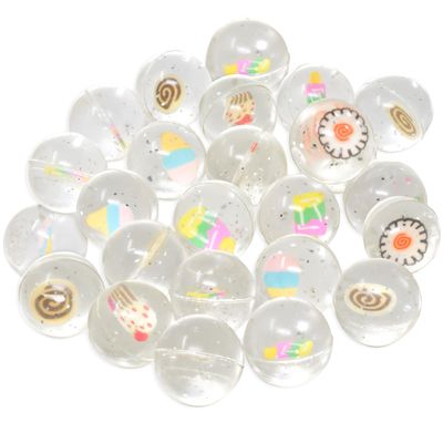 Kiddie Play 25 Bouncy Balls for Kids Party Favors | Cake Bouncy Ball 27mm | Superball Small Rubber Balls for Kids
