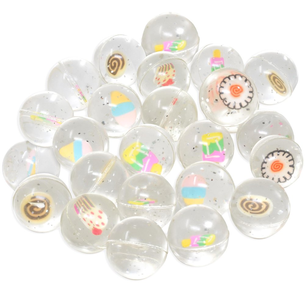 Kiddie Play 25 Bouncy Balls for Kids Party Favors | Cake Bouncy Ball 27mm | Superball Small Rubber Balls for Kids