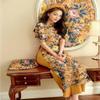 A41 3D printed Yellow Ao dai Vietnam Vietnamese Traditional Ao Dai For Women, Ao Dai For Women, Vietnamese Dress For Women, Ao Dai Dress For Women ao dai Tet Lunar New Year (XL, Yellow) view 2