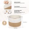 Sawysine 6 Pcs 20 x 20 x 13 Inch Extra Large Cotton Woven Basket with Handle Woven Laundry Blanket Baskets for Organizing Storage Rope Basket for Cloth Blanket Toy Living Room Bathroom view 2