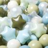 TRENDPLAY Star Ball Pit Balls 200 for Toddlers - Ball Pit Ball Shapes for Boys Girls Fun, Birthday Party, Christmas Decoration, Creamy Blue+Creamy Green+Pearl Balls+Clear view 3