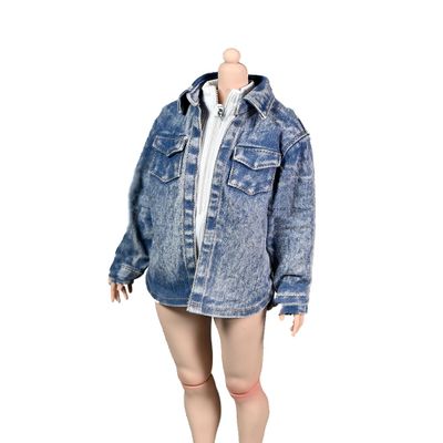 1/6 Scale Female Clothes, Female Denim Shirt Loose Coat Top Clothes for 12inch PH TBL JO UD Worldbox Action Figure Body (Purple)