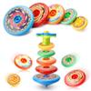 Sepco 4 Sets of 20PCS Super Stacking Spinning Tops Stackable Gyroscope Spinner Top Tower with Launcher Kit Manual Stacked Gyro Stack Spin Toys for Boys and Girls School Students Prizes view 1