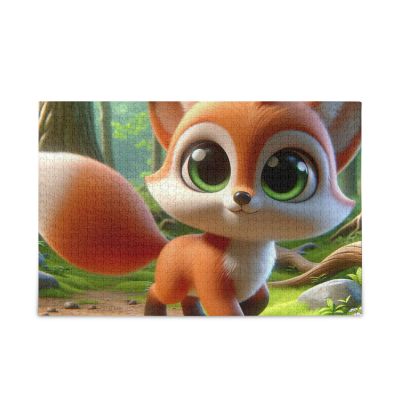 1000 Pieces Jigsaw Puzzle Big Eyes Fox Puzzle Game Home Wall Artwork for Adults Teens