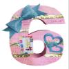 APINATA4U Number Six Pinata Sixth Birthday Girls Block Theme Birthday Party Supplies Decorations Pink Gold Color Bow Accent view 1