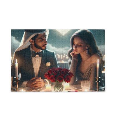 1000 Pieces Jigsaw Puzzle Happy Valentine's Day DIY Gift Jigsaw Puzzles with Mesh Storage Bag for Adults, Families
