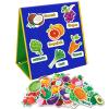 AKAYOK Felt Pieces Fruit Vegetable Felt Flannel Board Pieces Learning Fruit Vegetable with Name, Cute Educational Learning Toys Kids view 1