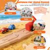 Wooden Train Track Expansion Block - Synthetic Material, Khaki, 3.93x1.57x0.47 Inch - Enhance Creativity & Imagination - Compatible with Thomas Wooden Railway & Train Sets view 2