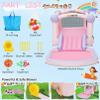 AKEYDIY Pastel Dream Bounce House for Kids 3-10, 161x82x63 inch Water Bounce House w/Slide,Ball Pit/Pool, Pink Bounce House UL Blower &50 Plastic Balls, Water Slide Bounce House Outdoor Backyard view 4