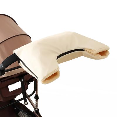 Rock88 Stroller Gloves Winter Thick Warm Golf Push Cart Mittens for Cold Weather Windproof Rainproof Pram Hand Muff for Parents and Caregivers,Beige,56 * 34cm